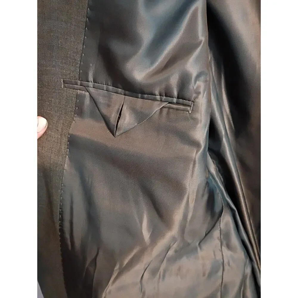 Ralph Lauren Blazer Gray 100% Wool Men's Sz XL Small Flaw See Photos